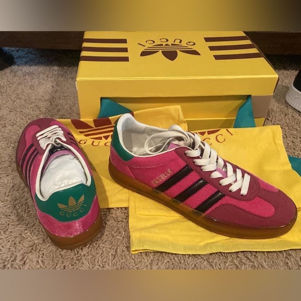 Gazelle Pink Velvet Low Top Sneakers size 38